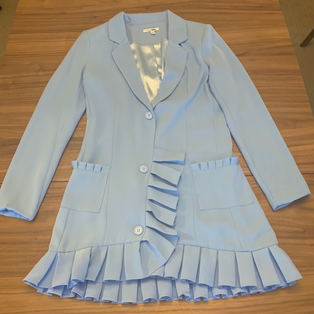 Brand New. Fashion Nova Blazer dress- baby blue